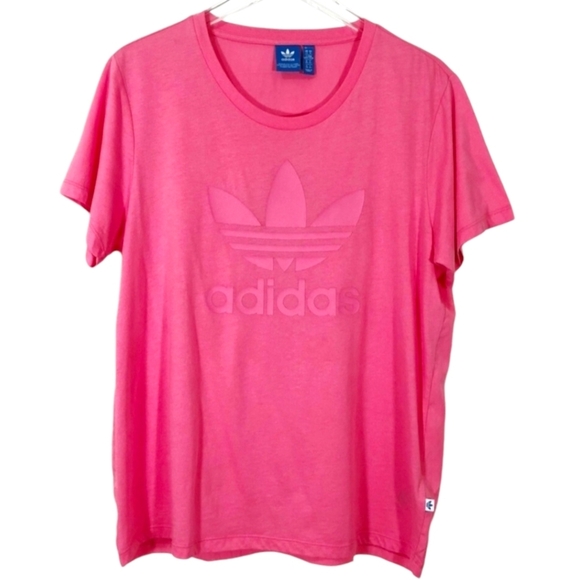 Adidas Pink T shirt with a silky material on the back - Picture 1 of 5